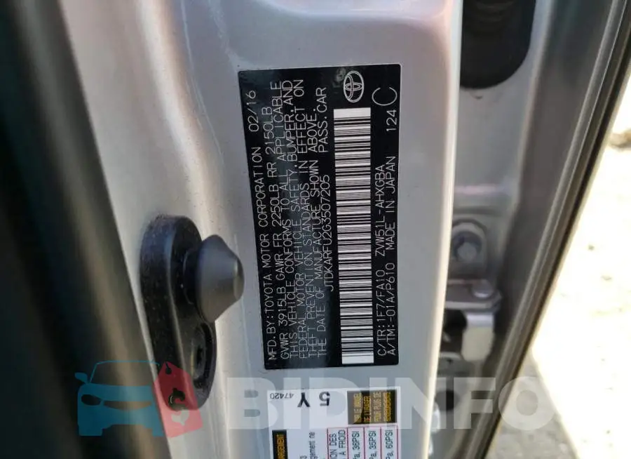 JTDKARFU2G3507205 Photo# 12