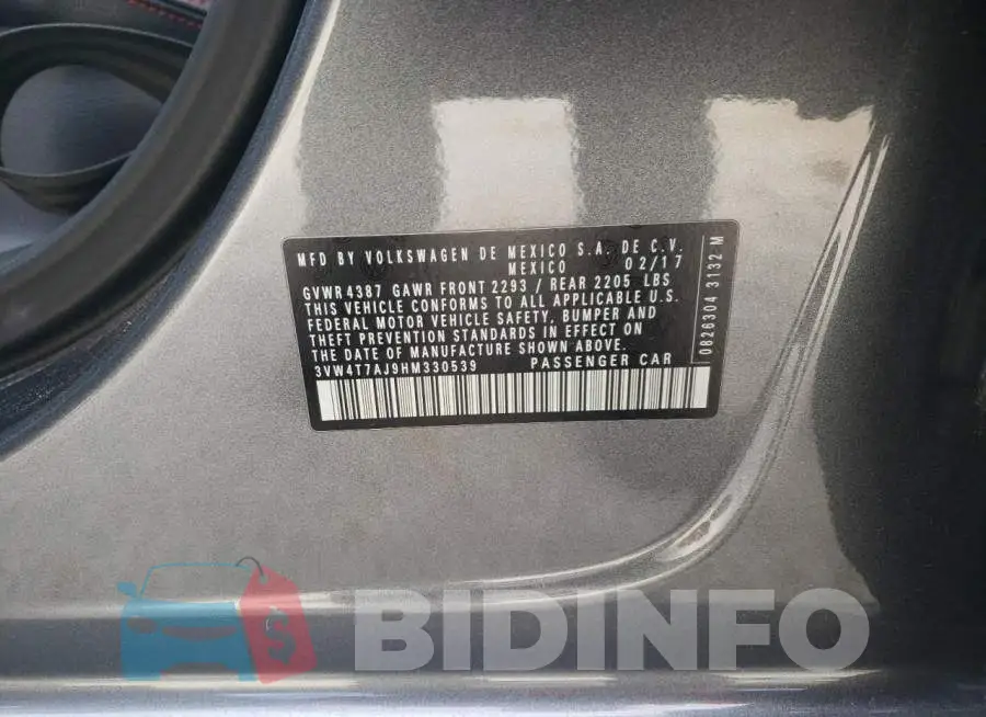 3VW4T7AJ9HM330539 Photo# 12