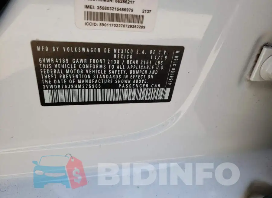 3VWDB7AJ9HM275965 Photo# 13