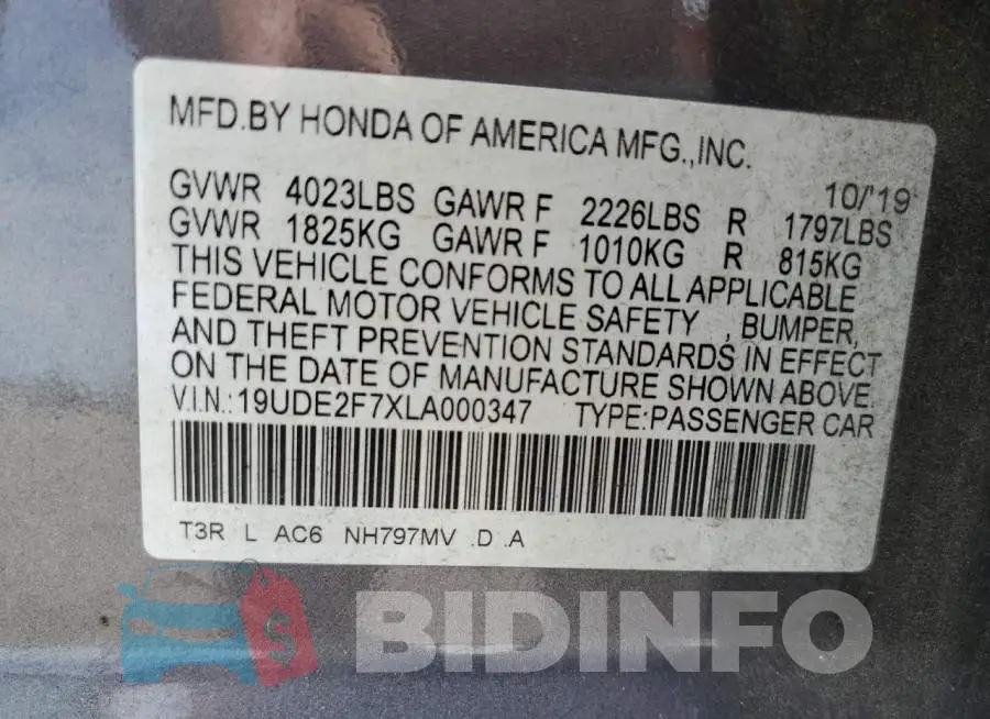 19UDE2F7XLA000347 Photo# 12