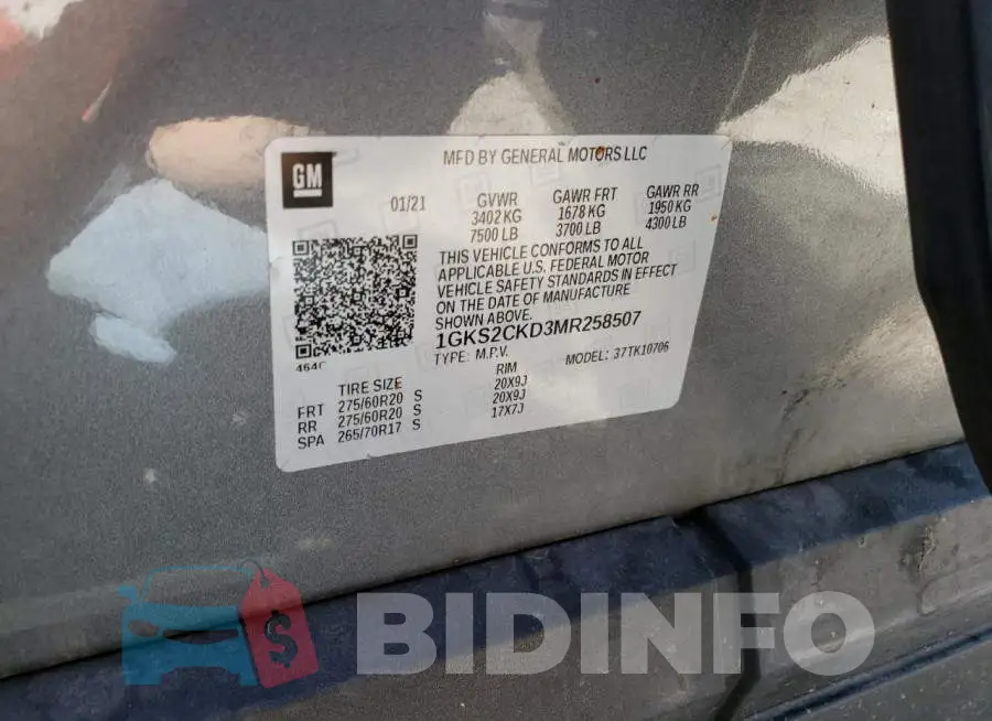 1GKS2CKD3MR258507 Photo# 13