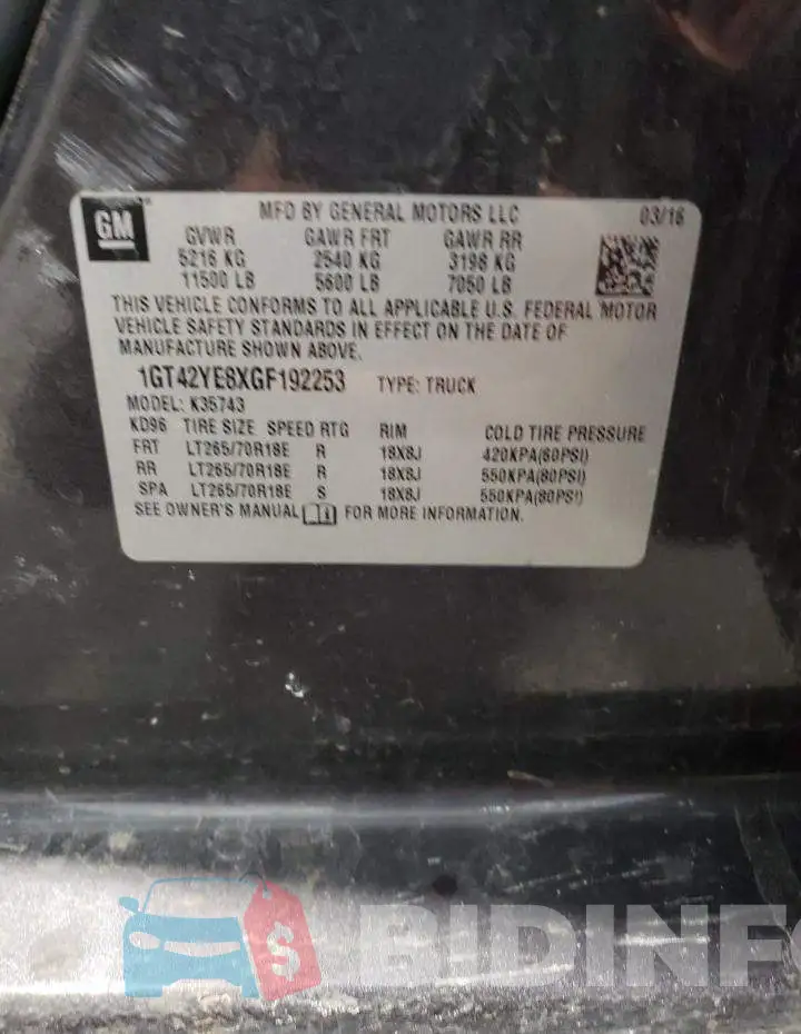 1GT42YE8XGF192253 Photo# 12