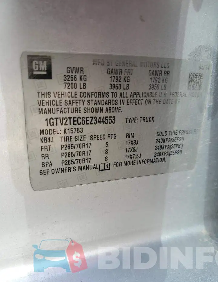 1GTV2TEC6EZ344553 Photo# 12
