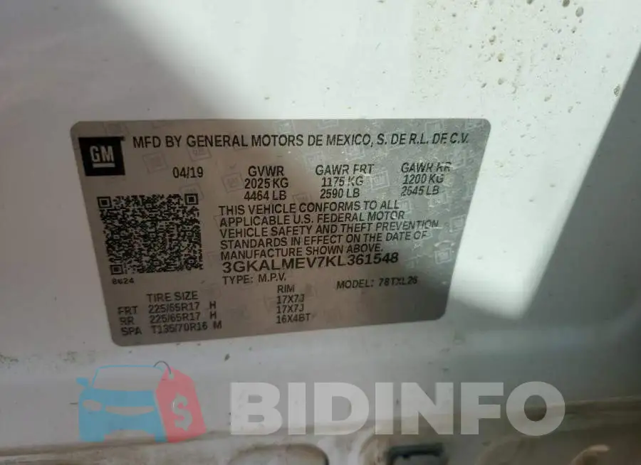3GKALMEV7KL361548 Photo# 13