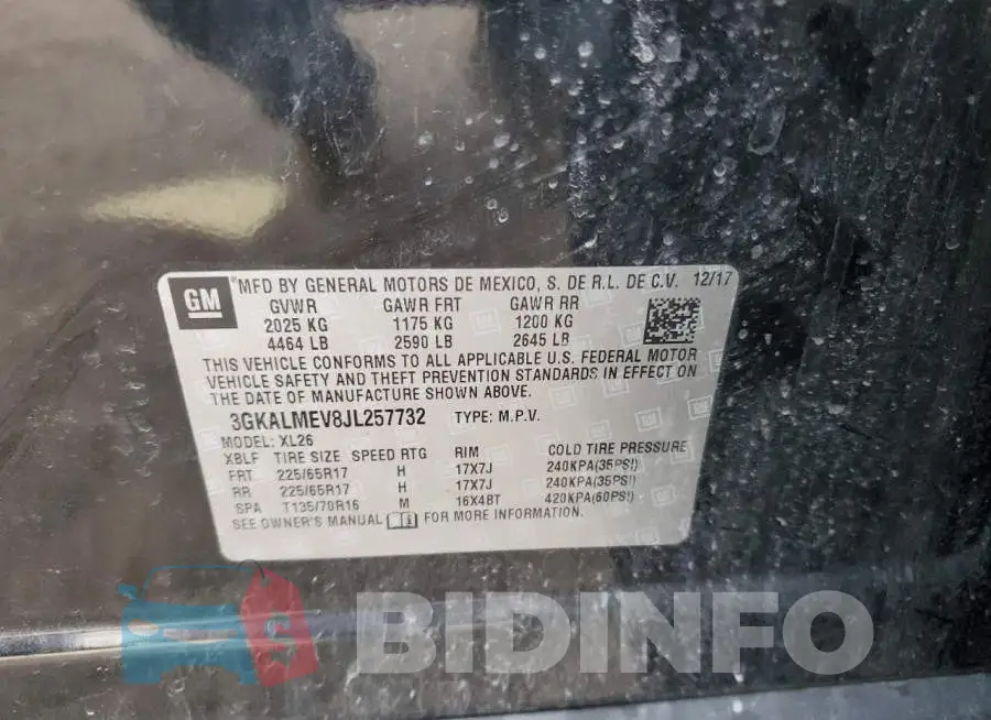 3GKALMEV8JL257732 Photo# 14