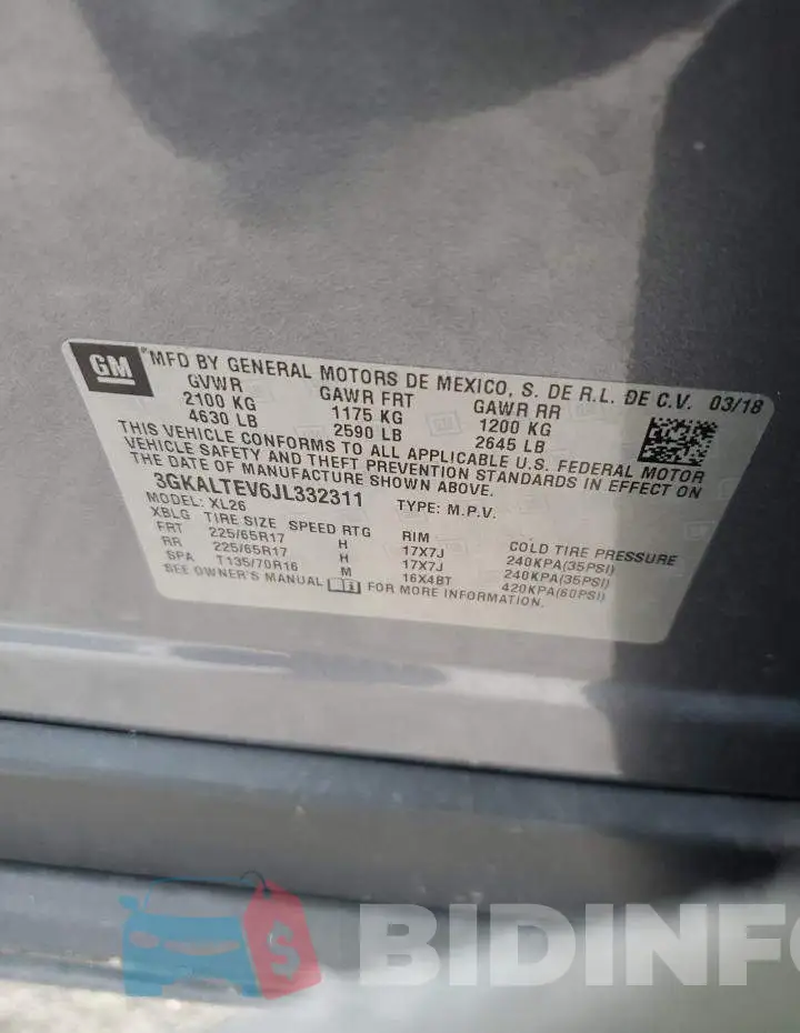 3GKALTEV6JL332311 Photo# 12