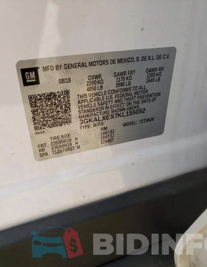 3GKALXEX7KL155052 Photo# 13