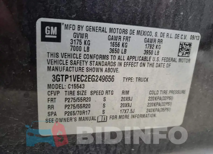 3GTP1VEC2EG249656 Photo# 12