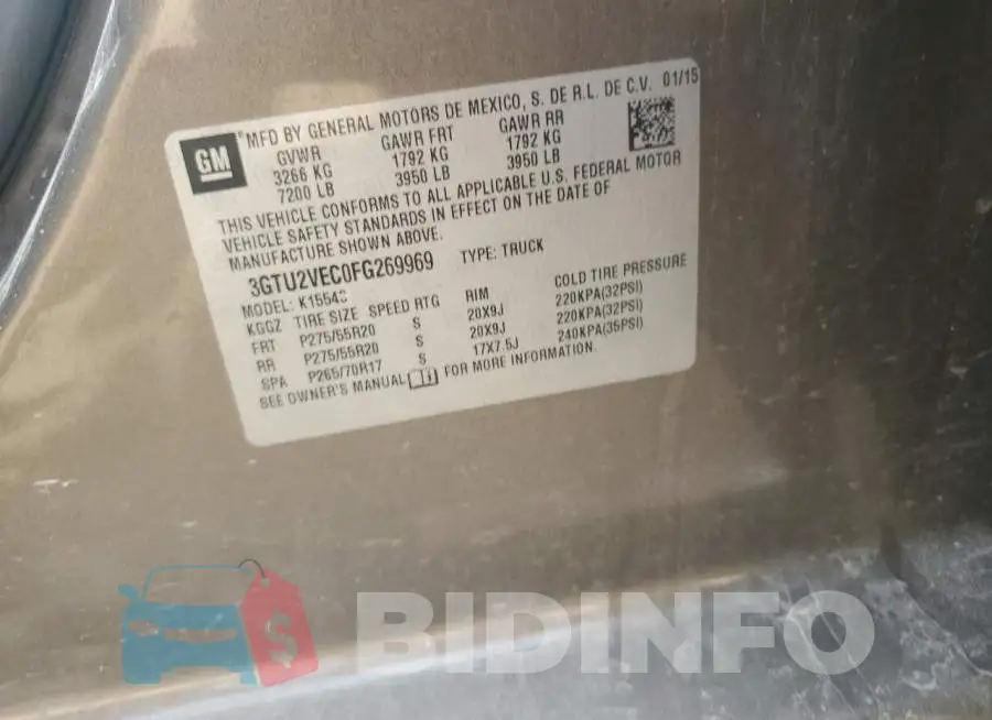3GTU2VEC0FG269969 Photo# 13