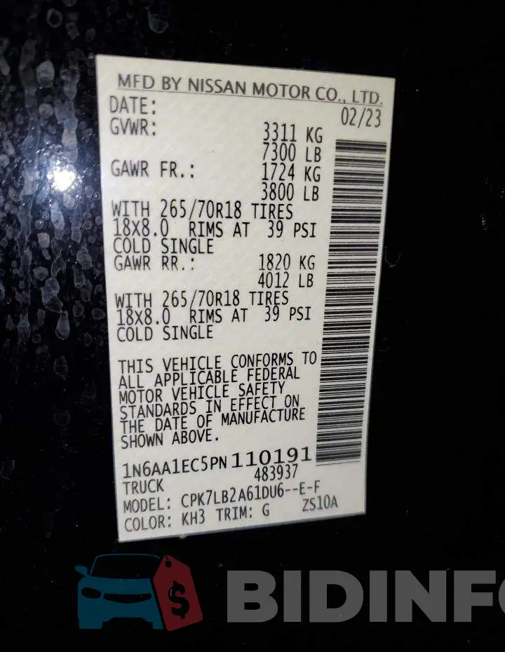 1N6AA1EC5PN110191 Photo# 12