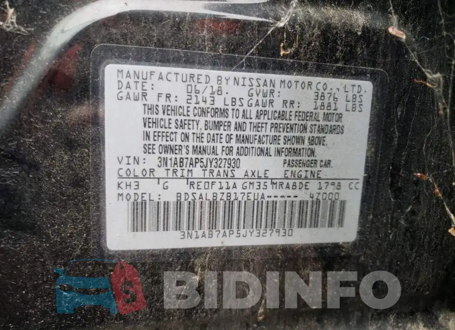 3N1AB7AP5JY327930 Photo# 12
