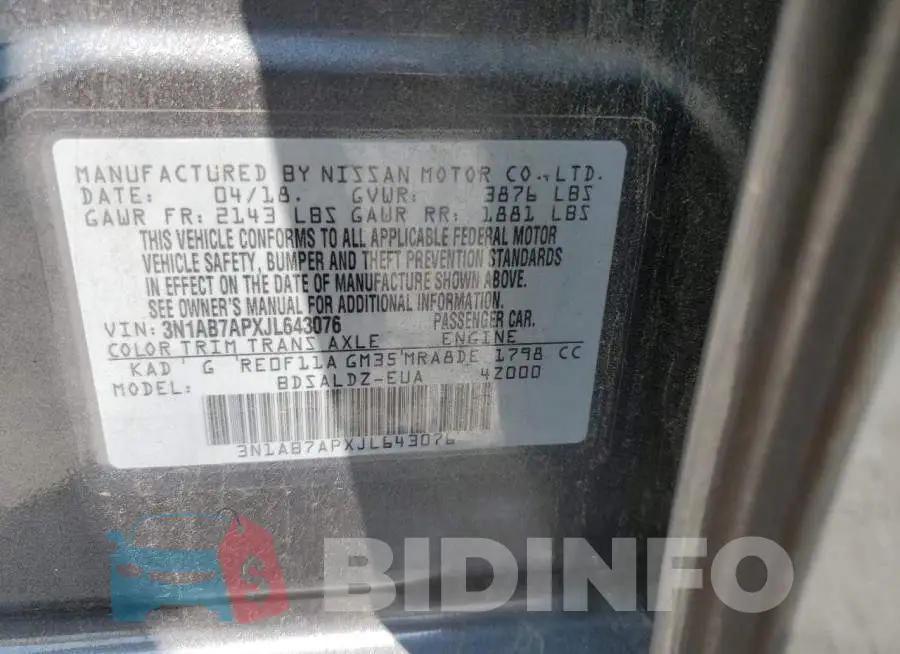 3N1AB7APXJL643076 Photo# 12