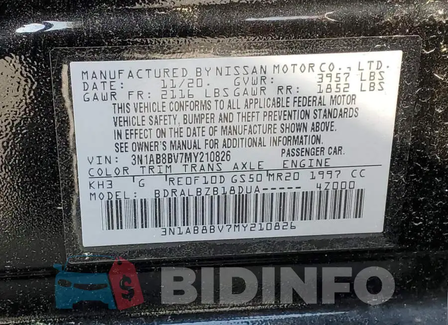 3N1AB8BV7MY210826 Photo# 12