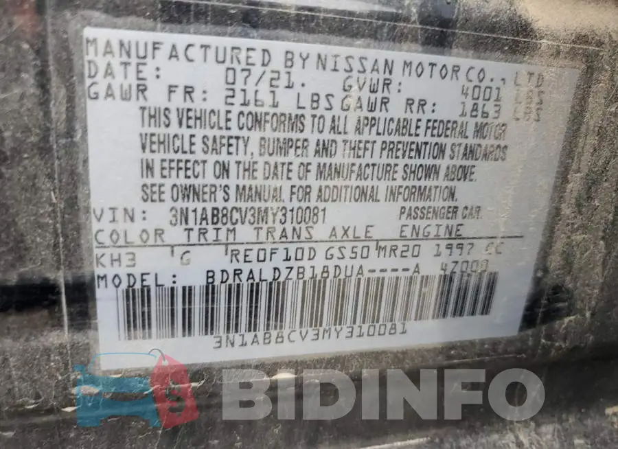 3N1AB8CV3MY310081 Photo# 12