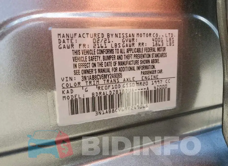 3N1AB8CV6MY249065 Photo# 12