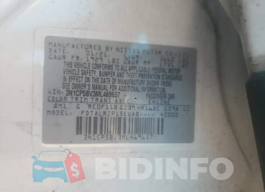 3N1CP5BV3ML469657 Photo# 13