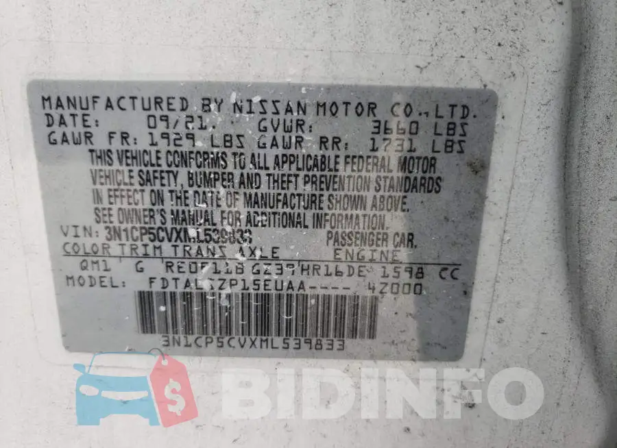 3N1CP5CVXML539833 Photo# 10