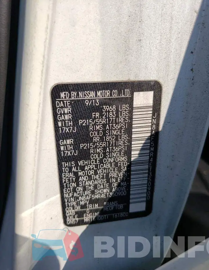 JN8AF5MR4ET350900 Photo# 12
