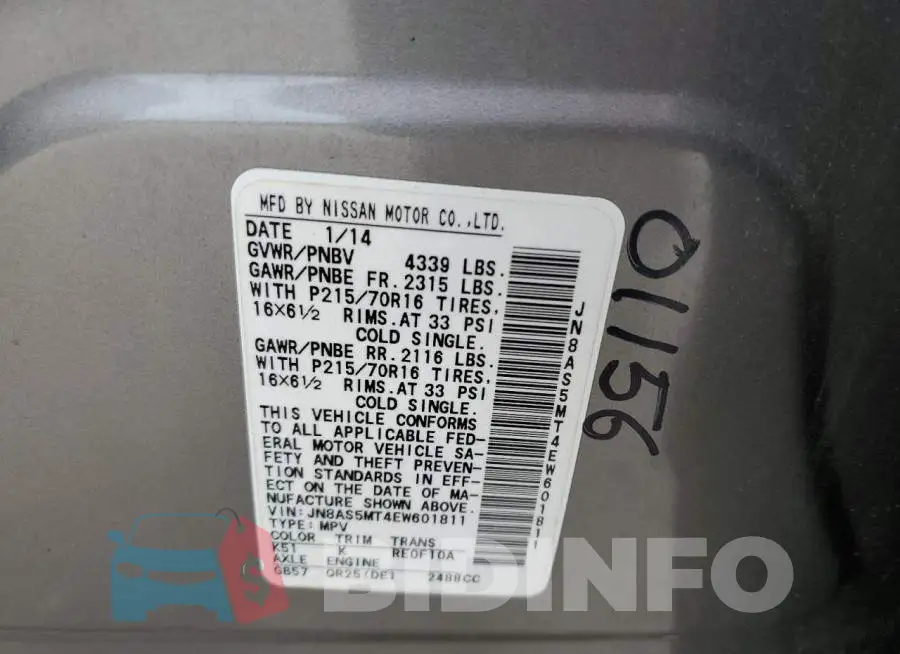 JN8AS5MT4EW601811 Photo# 13