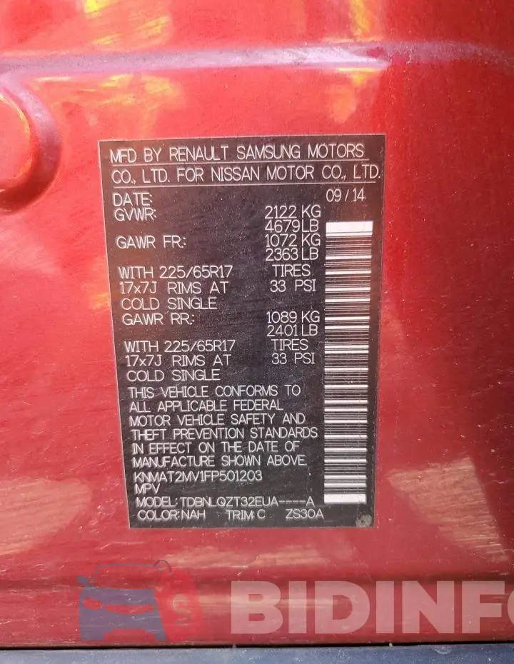 KNMAT2MV1FP501203 Photo# 13
