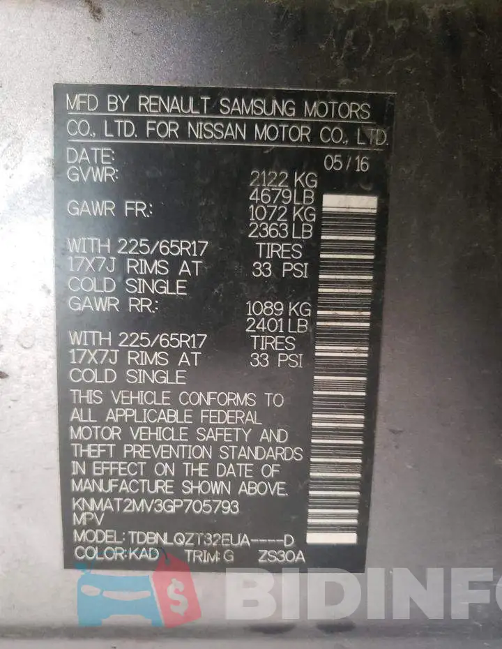 KNMAT2MV3GP705793 Photo# 13