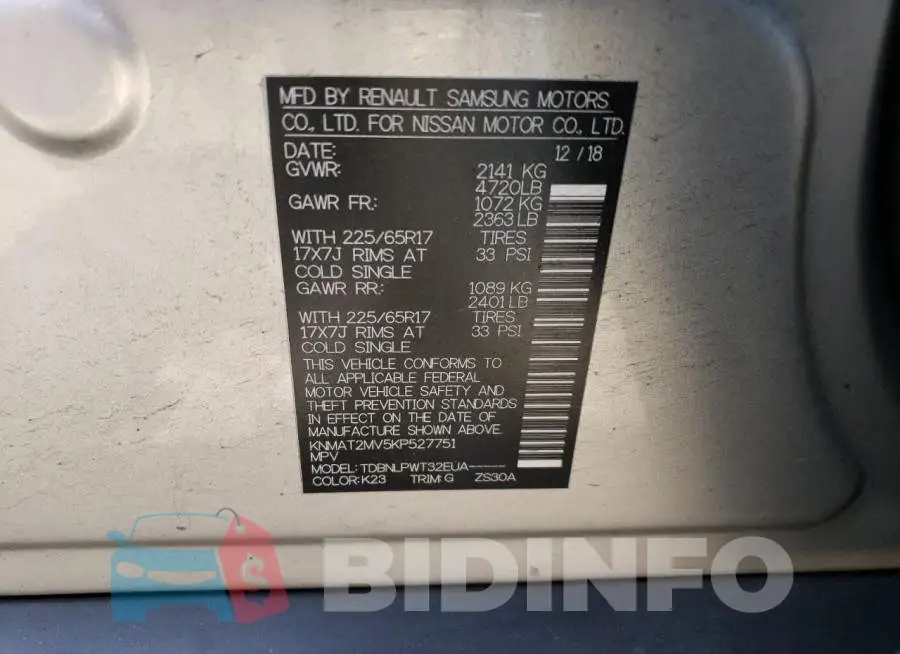 KNMAT2MV5KP527751 Photo# 13