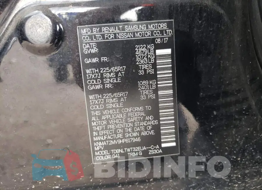 KNMAT2MV9HP617946 Photo# 13