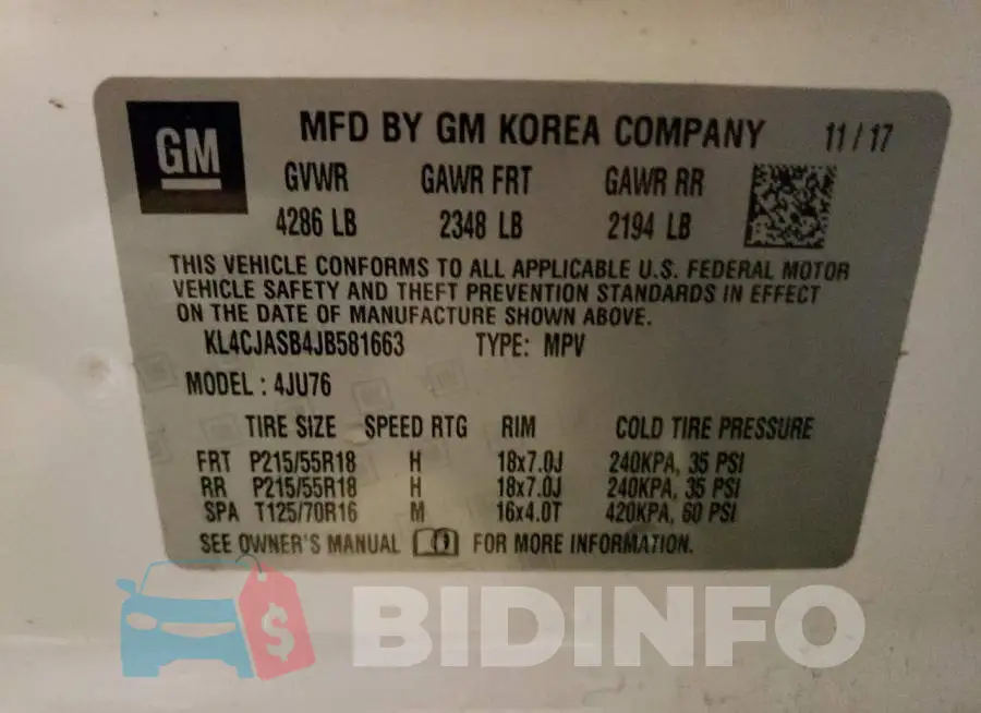 KL4CJASB4JB581663 Photo# 13