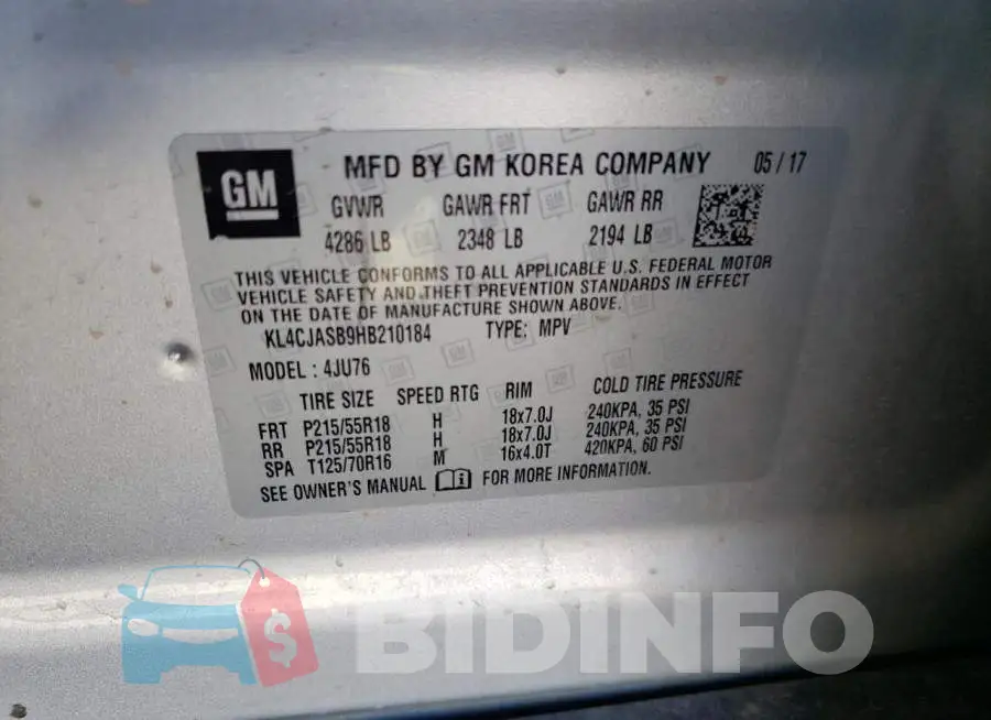 KL4CJASB9HB210184 Photo# 13