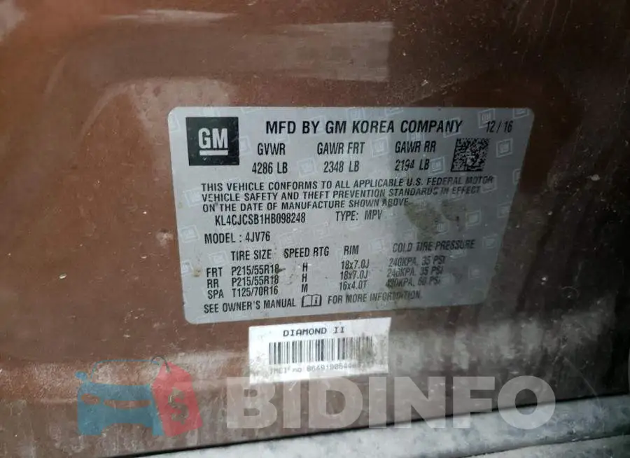 KL4CJCSB1HB098248 Photo# 12