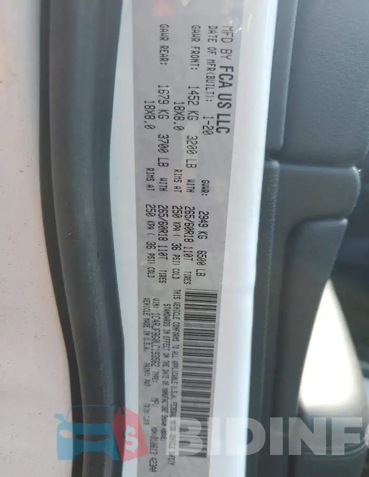 1C4RJFBG0LC193562 Photo# 14