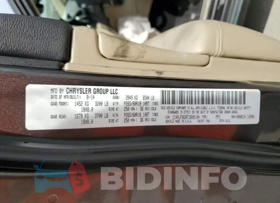 1C4RJFBG8FC609104 Photo# 13
