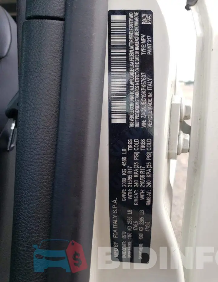 ZACNJBC19KPK57607 Photo# 13