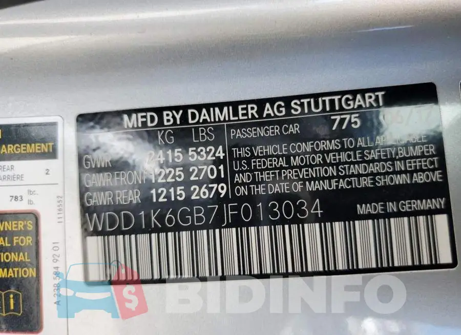 WDD1K6GB7JF013034 Photo# 12