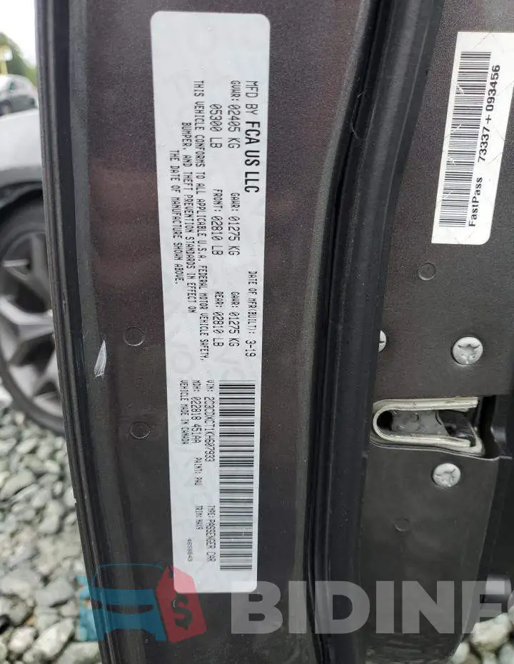 2C3CDXCT1KH607933 Photo# 13