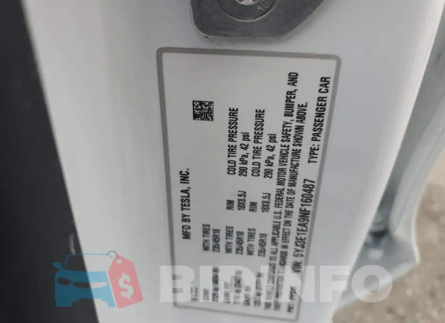 5YJ3E1EA9NF160487 Photo# 12