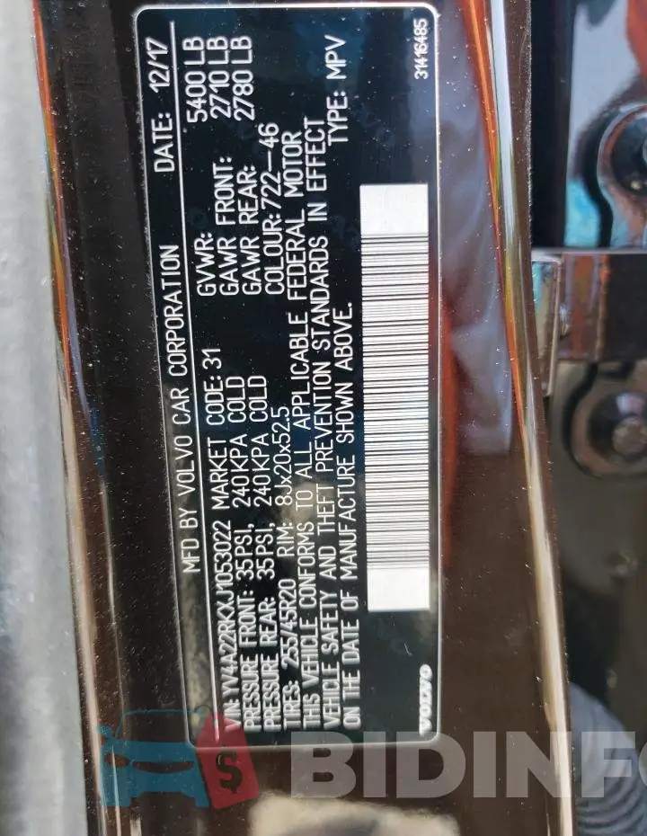 YV4A22RKXJ1053022 Photo# 13