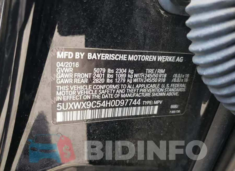 5UXWX9C54H0D97744 Photo# 12