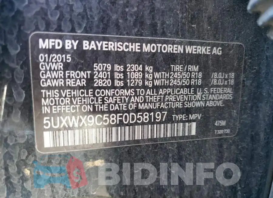 5UXWX9C58F0D58197 Photo# 12