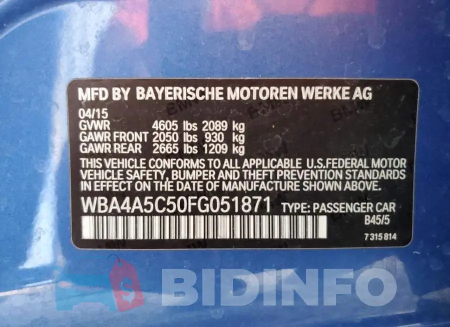 WBA4A5C50FG051871 Photo# 13