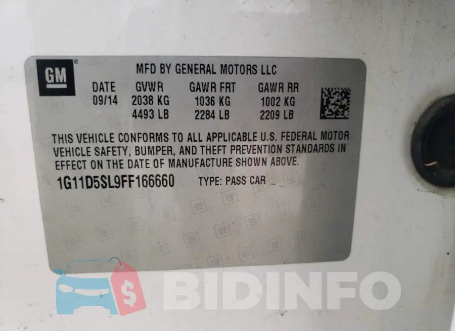 1G11D5SL9FF166660 Photo# 12