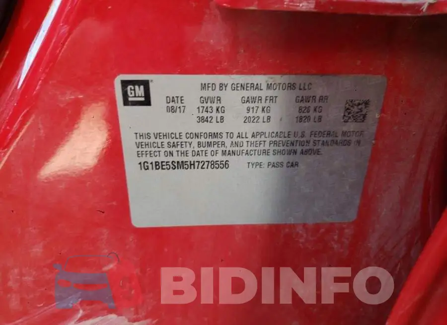 1G1BE5SM5H7278556 Photo# 12