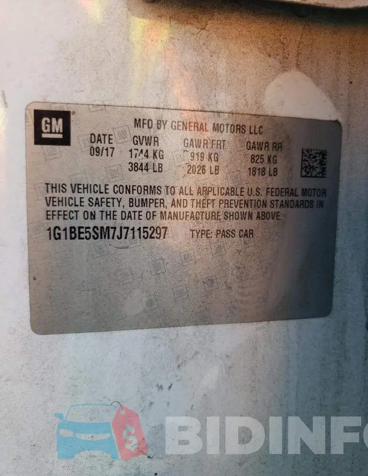 1G1BE5SM7J7115297 Photo# 12