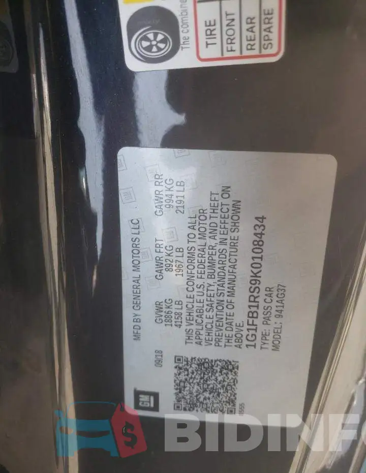 1G1FB1RS9K0108434 Photo# 12