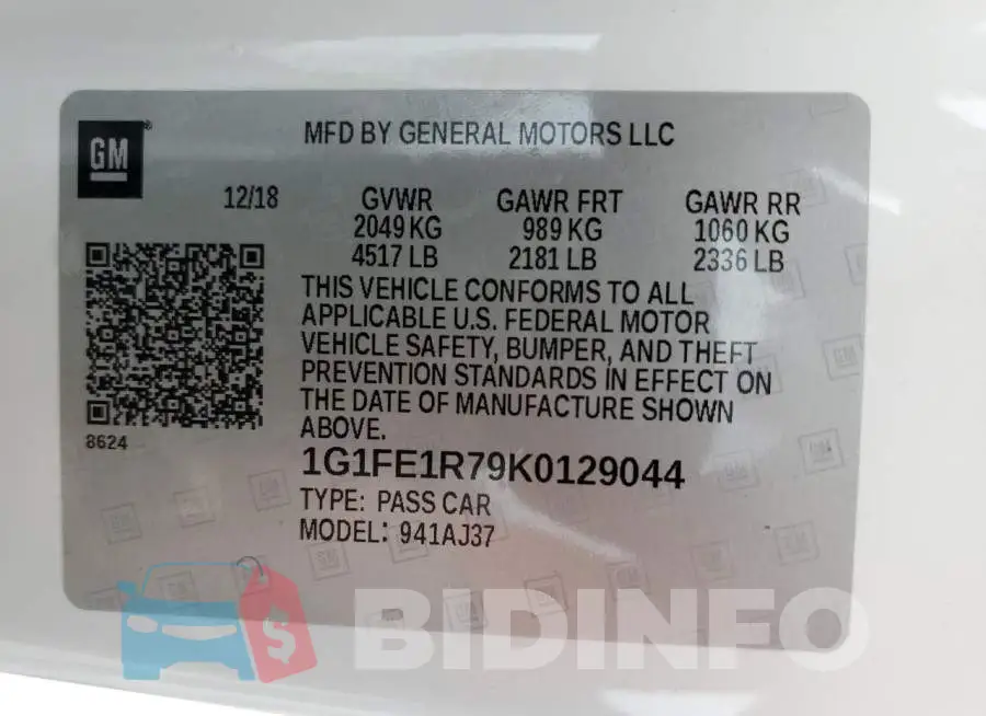 1G1FE1R79K0129044 Photo# 13