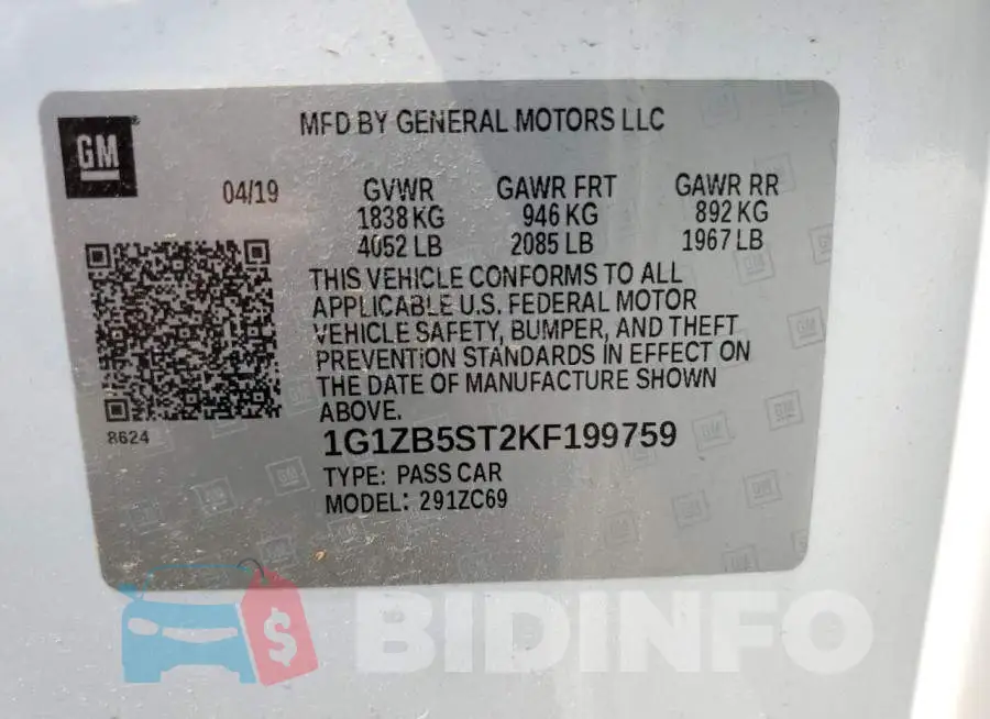 1G1ZB5ST2KF199759 Photo# 12