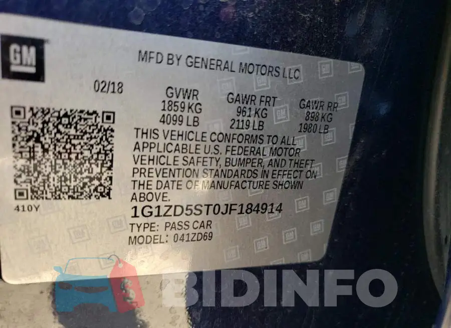 1G1ZD5ST0JF184914 Photo# 12