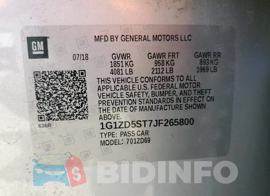 1G1ZD5ST7JF265800 Photo# 12