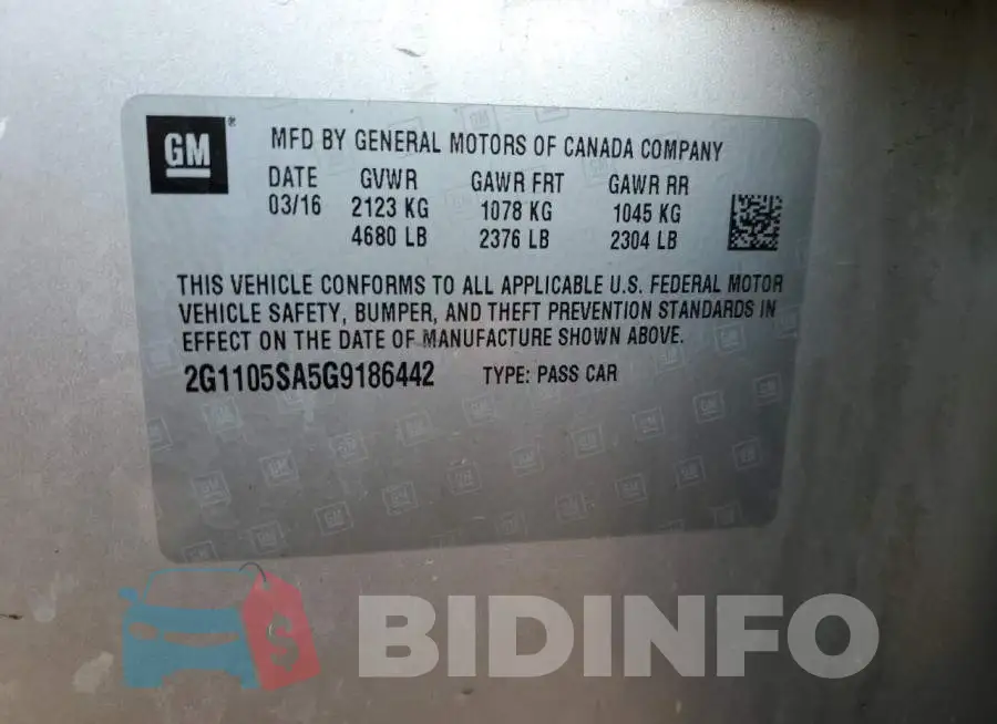 2G1105SA5G9186442 Photo# 12
