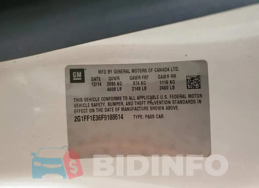 2G1FF1E36F9188614 Photo# 12